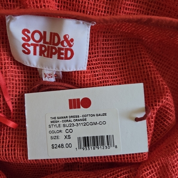 New Solid & Striped The Sequined Samar Coral Red Mesh Beach Swim Cover-Up NWT XS - Picture 10 of 12